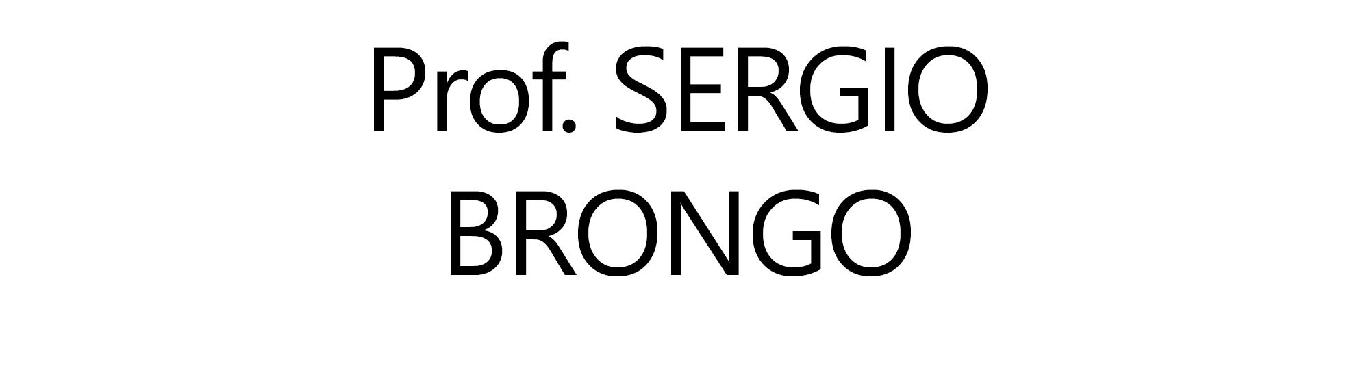 Prof. Sergio Brongo