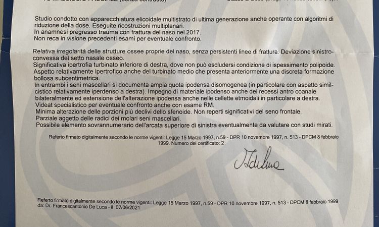 Rinosettoplastica in caso di ipertrofia del turbinato inferiore - 44398