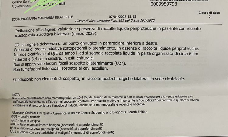 Mastopessi: intervento non soddisfacente - 82952